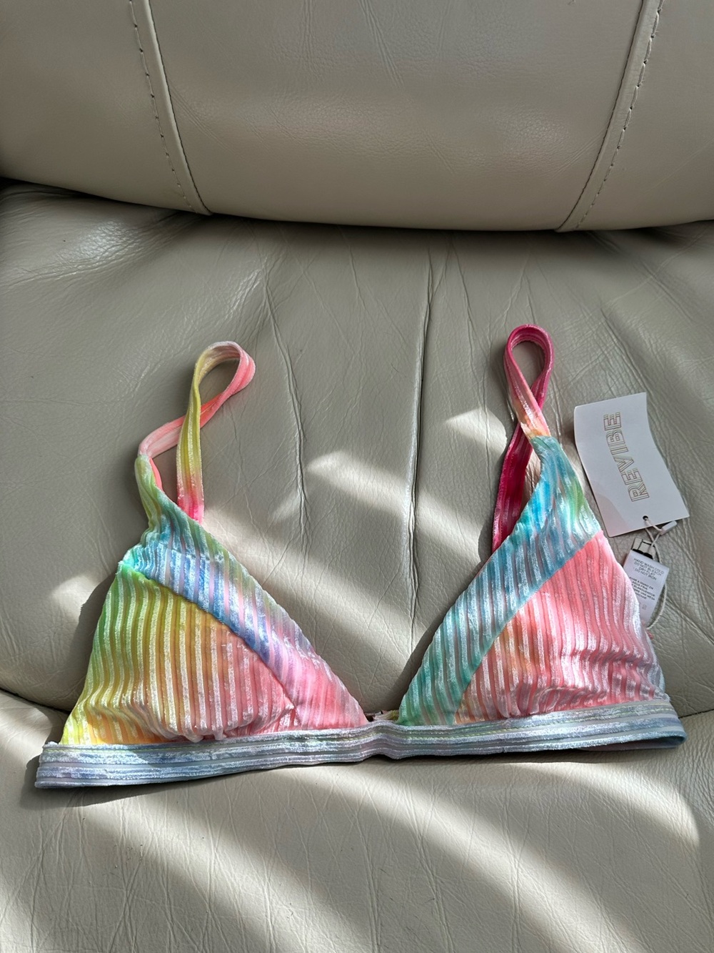 NWT Dippin' Daisy's Revibe Candy Tie-Dye Ribbed Swim Top